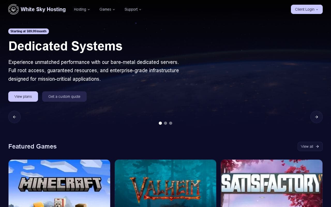 Screenshot of Whiteskyhosting.com