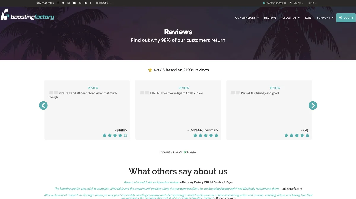 Boostingfactory.com — Order screenshot