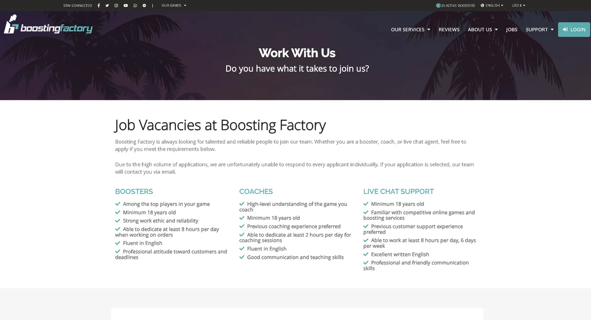 Boostingfactory.com — Trust screenshot