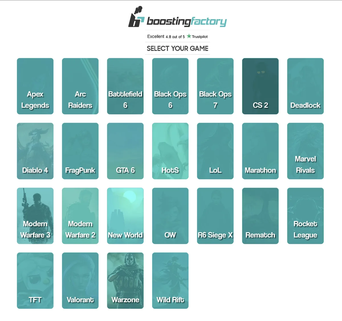 Boostingfactory.com screenshot