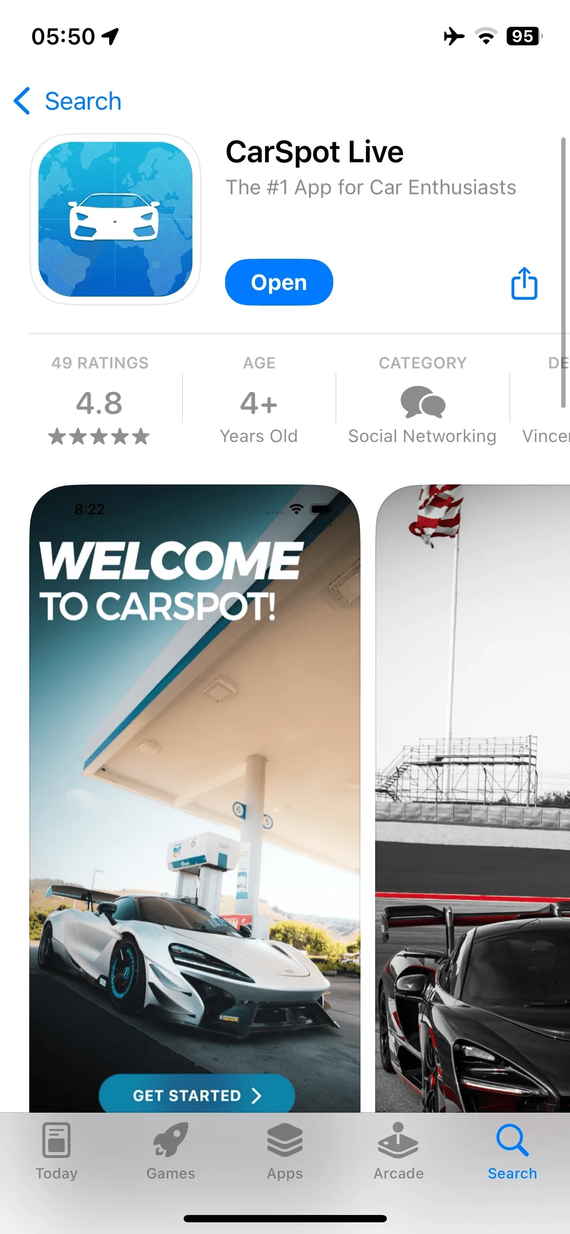 CarSpotLive — Spot feed app screenshot