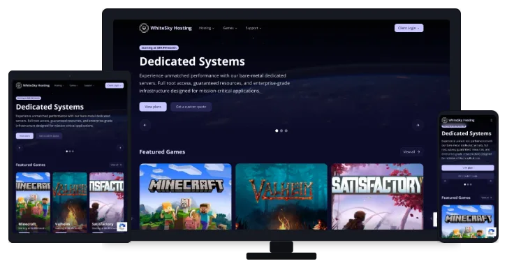 Whiteskyhosting.com — Mobile screenshot