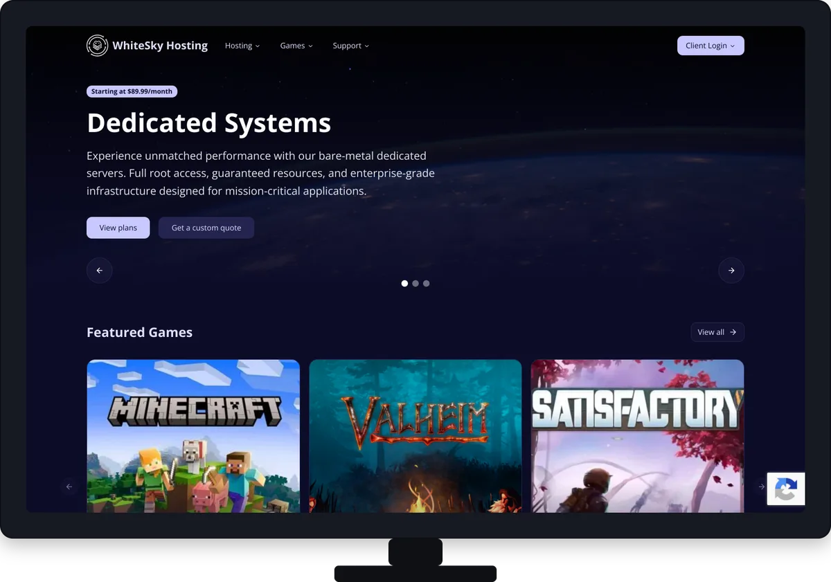 Whiteskyhosting.com screenshot